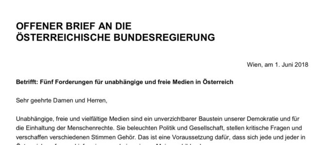 Medienenquete: Offener Brief an die Bundesregierung