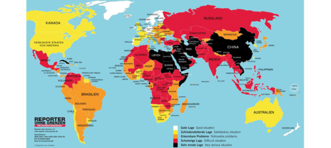 Bilanz der Pressefreiheit: 80 – 60 – 3 – 348