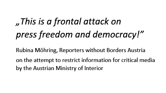 Austria: Ministry of Interior wants limited access for critical media