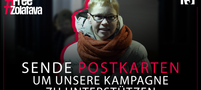 #FreeZolatava: Weltweite Postkartenkampagne zur Unterstützung der inhaftierten Journalistin Maryna Zolatava