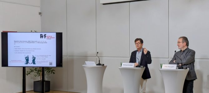 Pressekonferenz von RSF Österreich zum Pressefreiheits-Index 2024