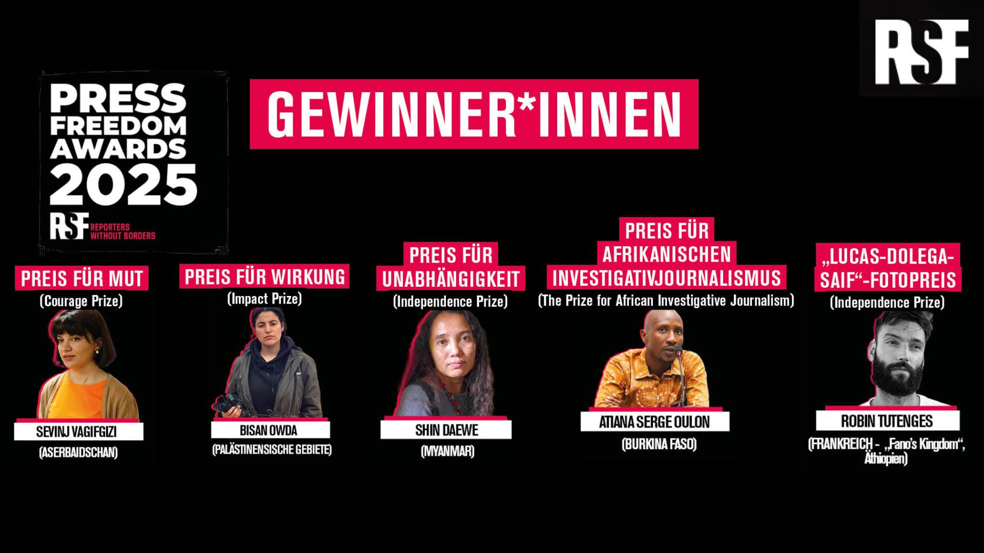 Auszeichnung: Press Freedom Awards 2025 verliehen